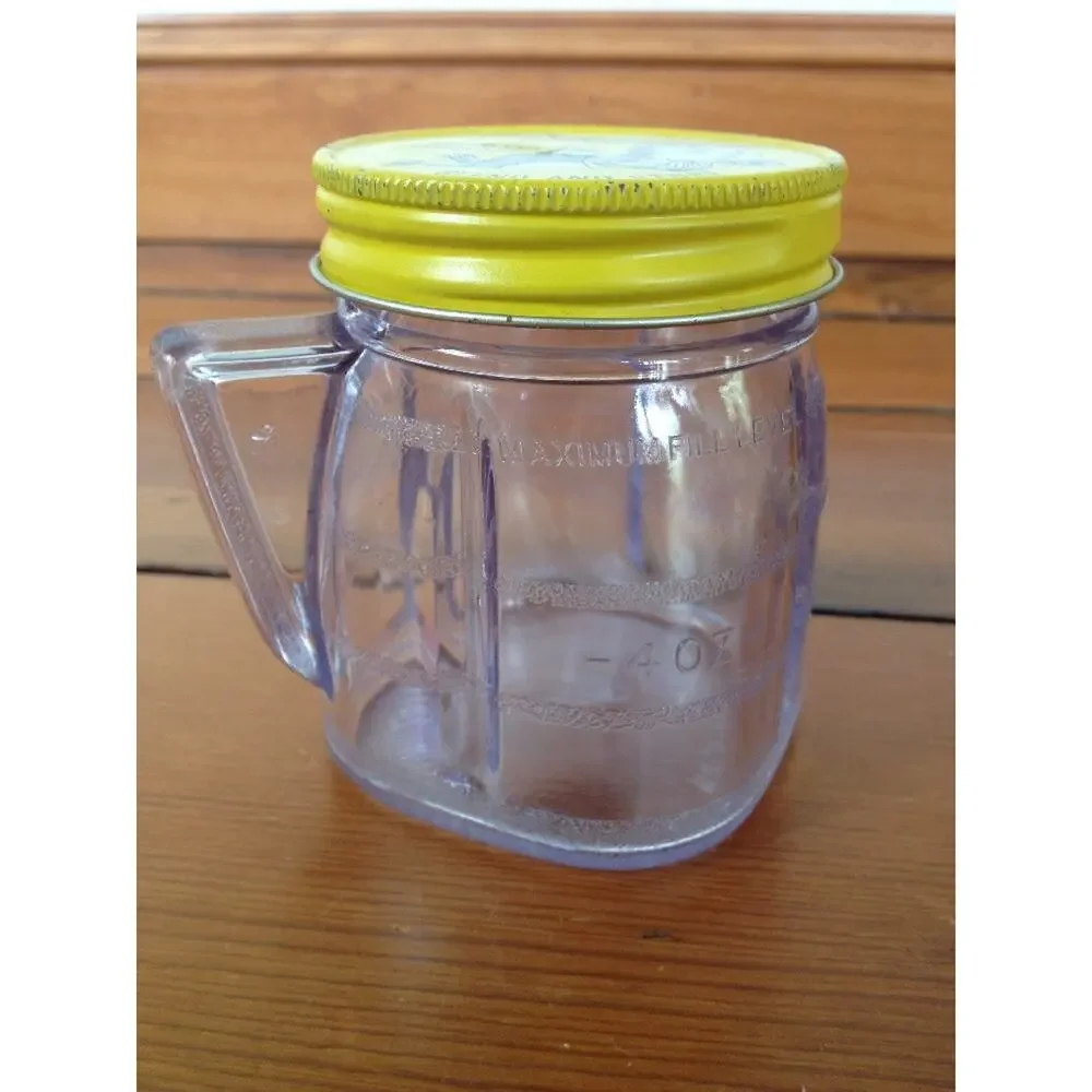 Vintage Oster Osterizer Mini Blend Store Clear Plastic Container Cup w/ Lid